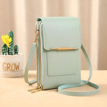 Soft Leather Shoulder Bag with Anti-Theft Protection - SafeTouch