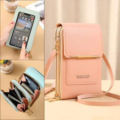 Soft Leather Shoulder Bag with Anti-Theft Protection - SafeTouch