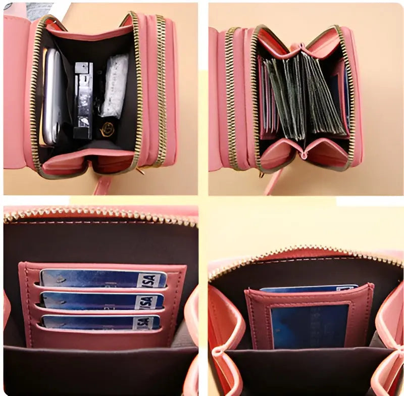 Soft Leather Shoulder Bag with Anti-Theft Protection - SafeTouch