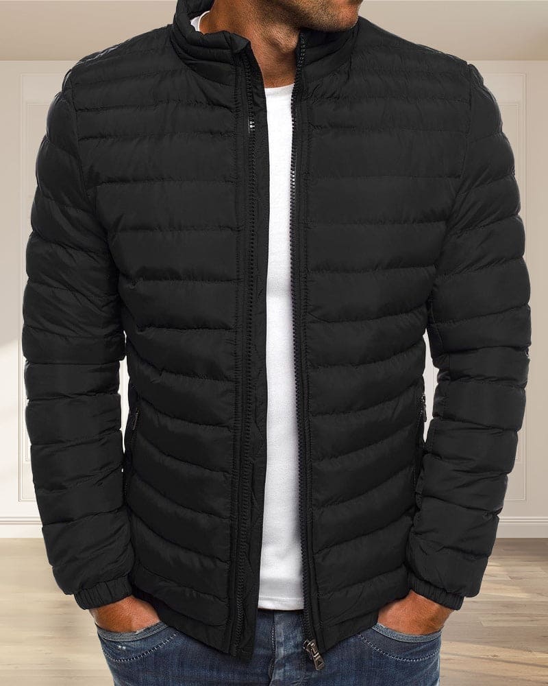 Solid Color Jacket with Zipper - Ethan