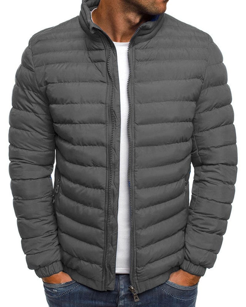 Solid Color Jacket with Zipper - Ethan