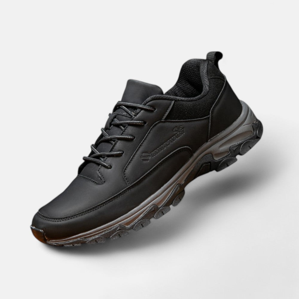 Men’s Breathable Mesh Leather Outdoor Hiking Shoe
