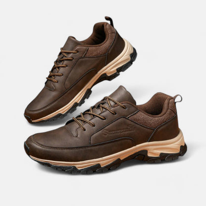 Men’s Breathable Mesh Leather Outdoor Hiking Shoe