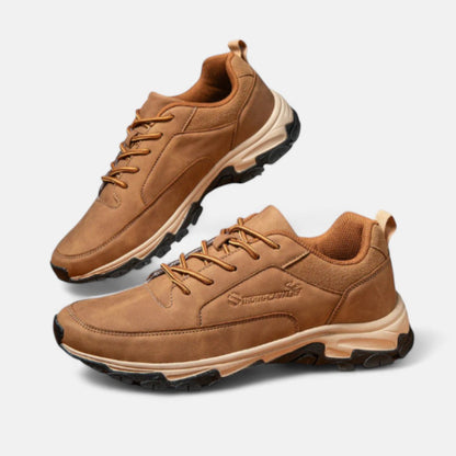 Men’s Breathable Mesh Leather Outdoor Hiking Shoe