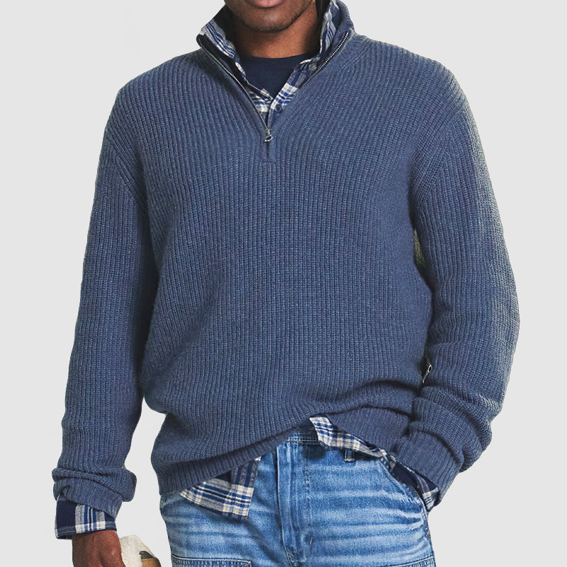 Men’s Chunky Rib Quarter Zip Sweater
