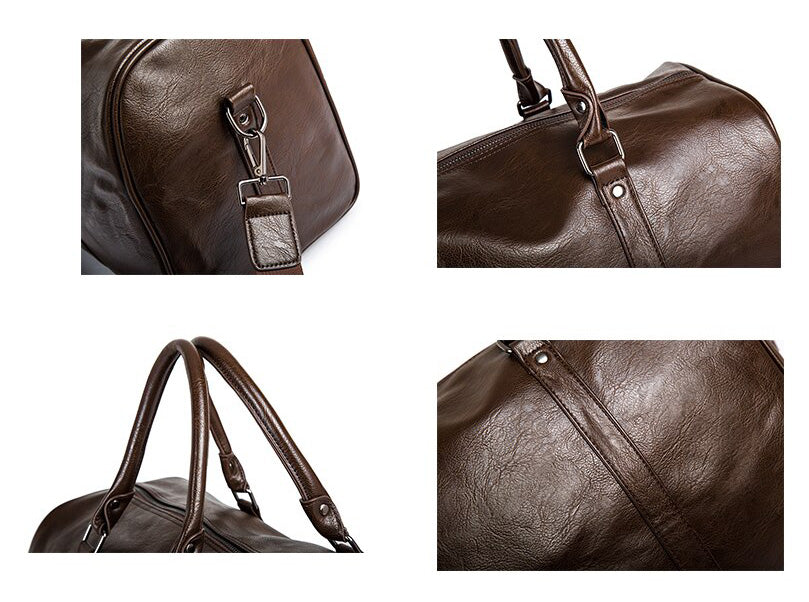 Large-Capacity Leather Travel Duffel – Lightweight & Durable Carry-On Bag