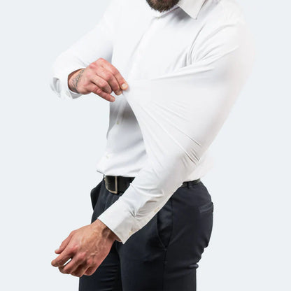 Men's Business Casual Slim Fit Non-Iron Shirt – Wrinkle-Free, Super Stretch & Easy Care