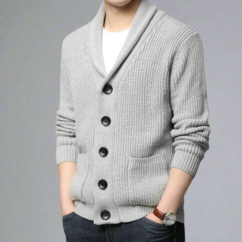 Classic Knitted Cardigan With Button Closure