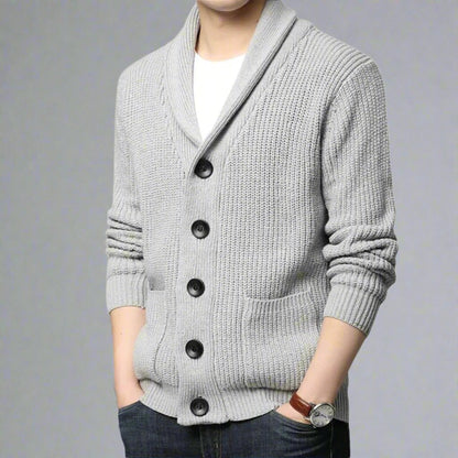 Classic Knitted Cardigan With Button Closure
