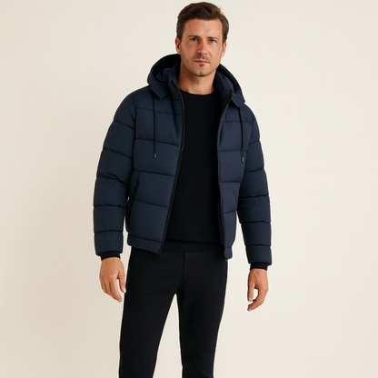 Men’s Elegant Hooded Quilted Puffer Jacket
