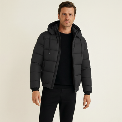 Men’s Elegant Hooded Quilted Puffer Jacket