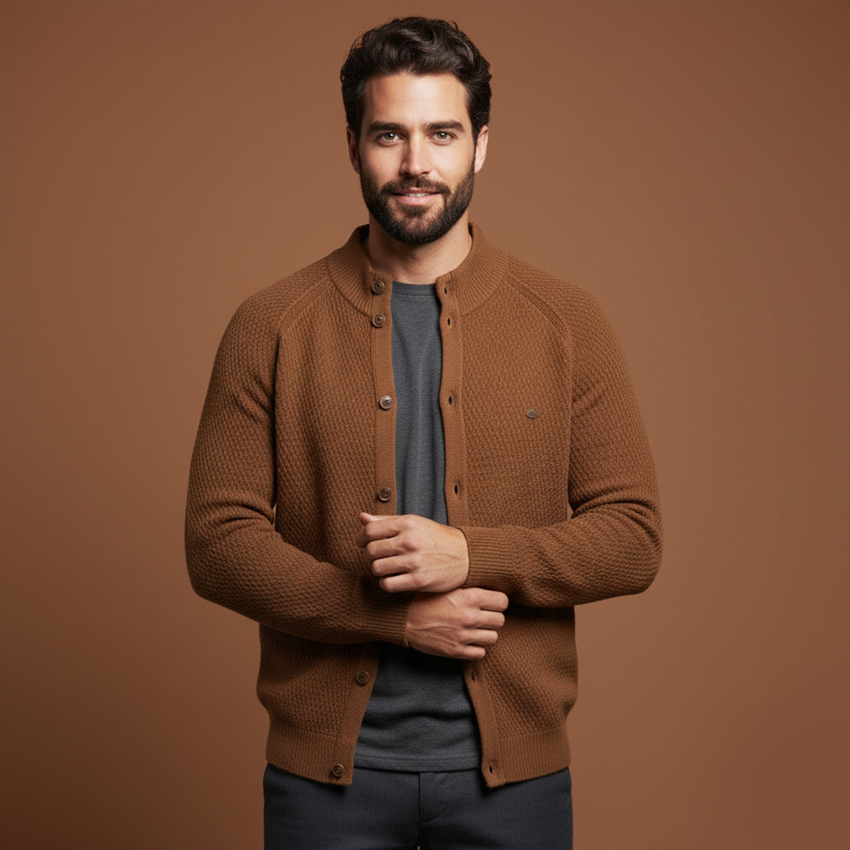 The Caernarfon Men's Casual Button Up Knitted Cardigan