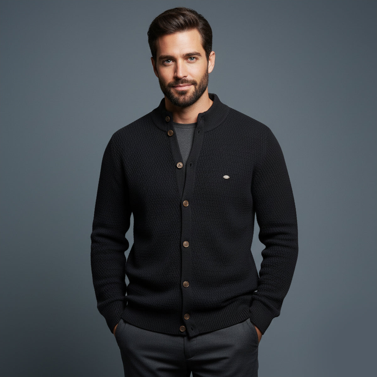 The Caernarfon Men's Casual Button Up Knitted Cardigan