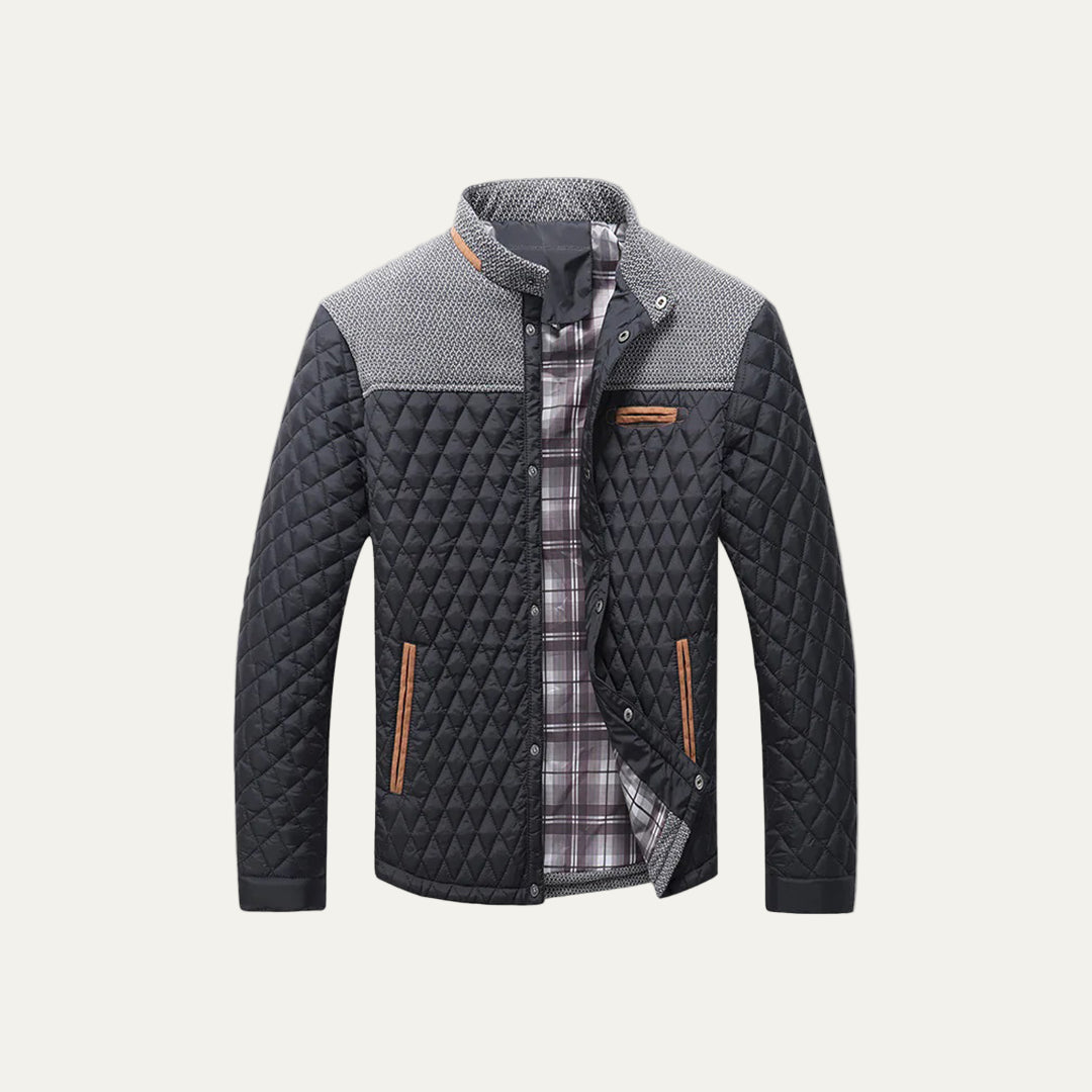 Men’s Diamond Quilted Casual Bomber Jacket