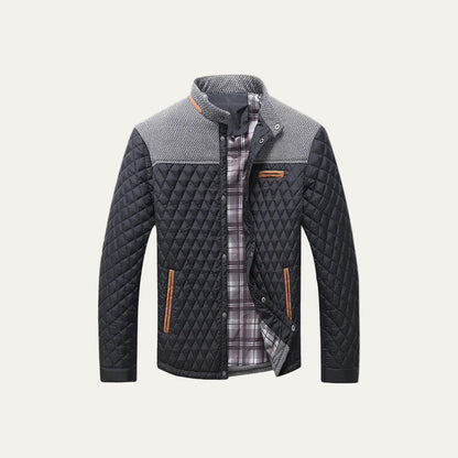 Men’s Diamond Quilted Casual Bomber Jacket