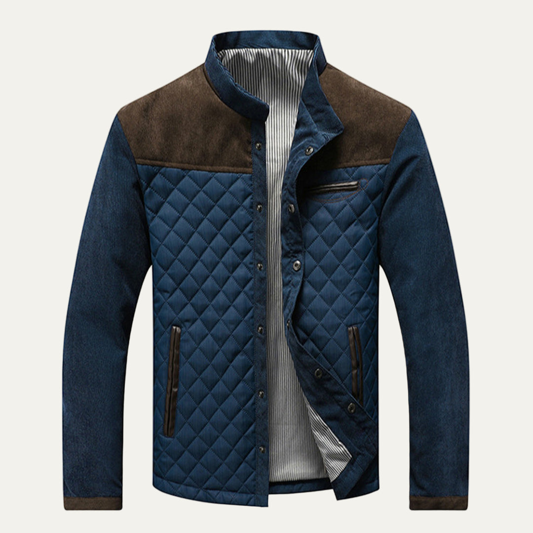 Men’s Diamond Quilted Casual Bomber Jacket