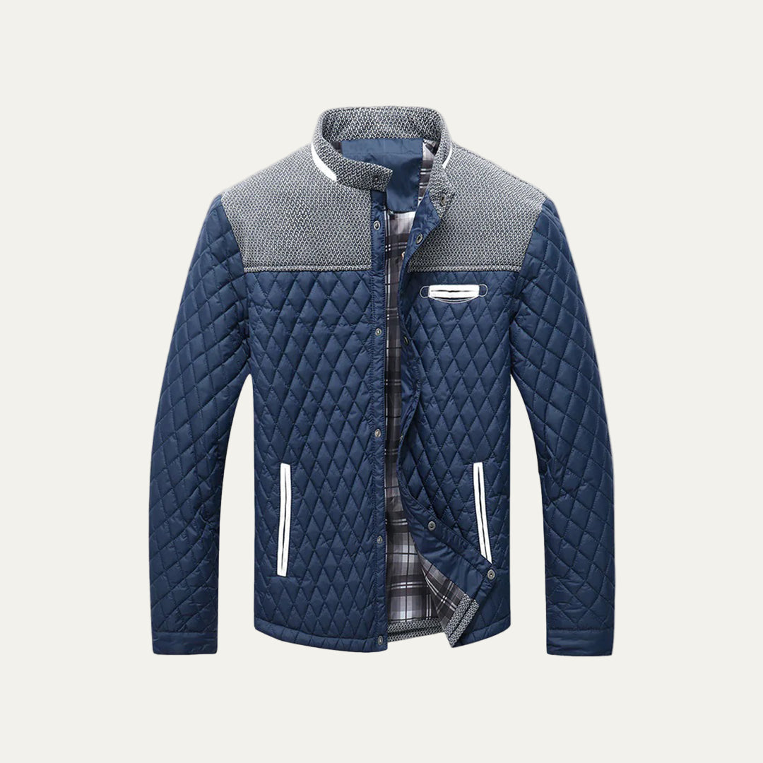 Men’s Diamond Quilted Casual Bomber Jacket