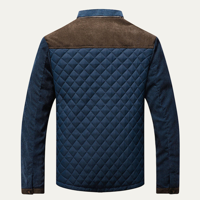 Men’s Diamond Quilted Casual Bomber Jacket