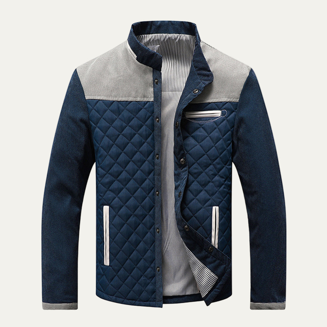 Men’s Diamond Quilted Casual Bomber Jacket