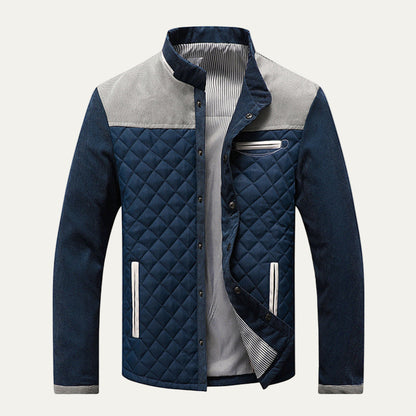 Men’s Diamond Quilted Casual Bomber Jacket