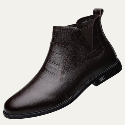 Men’s Smooth Leather Chelsea Boots with Tan Welt