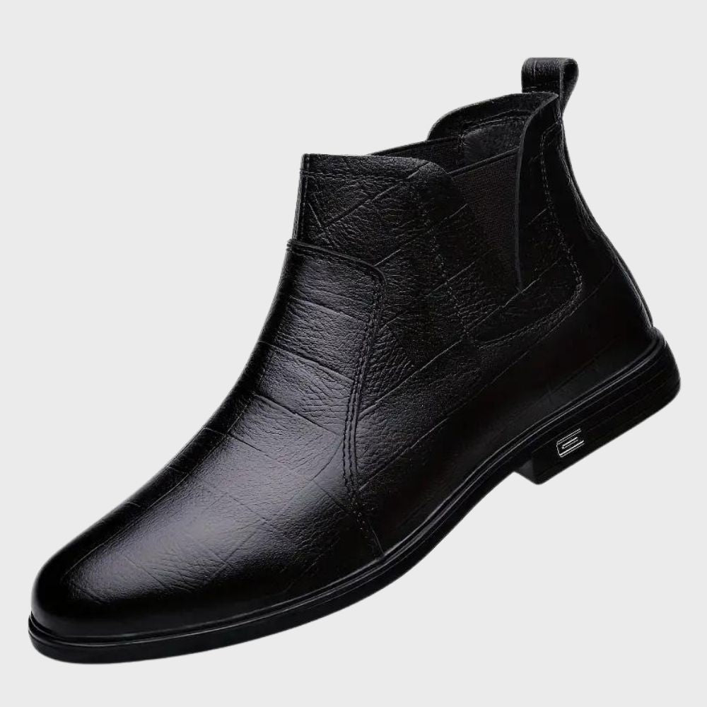 Textured Black Ankle Boots