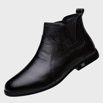 Textured Black Ankle Boots