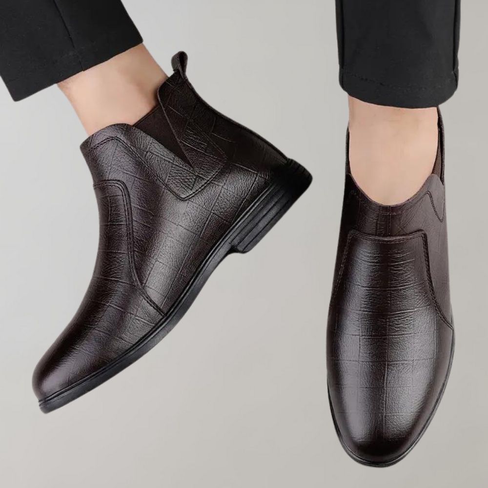 Textured Black Ankle Boots