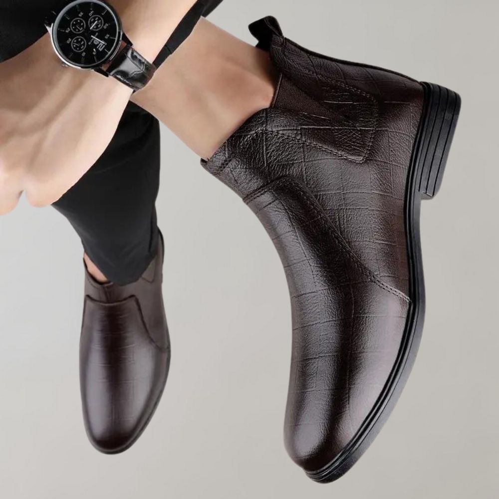 Textured Black Ankle Boots
