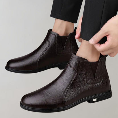 Textured Black Ankle Boots