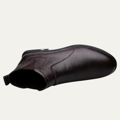 Men’s Smooth Leather Chelsea Boots with Tan Welt