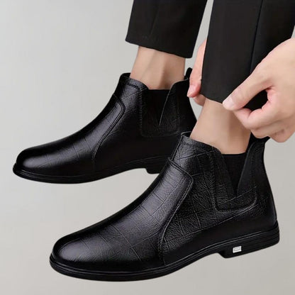Textured Black Ankle Boots