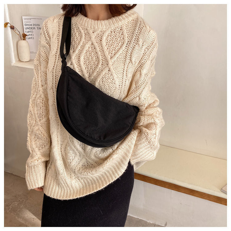 Stylish Half Moon Crossbody Bag - Luna