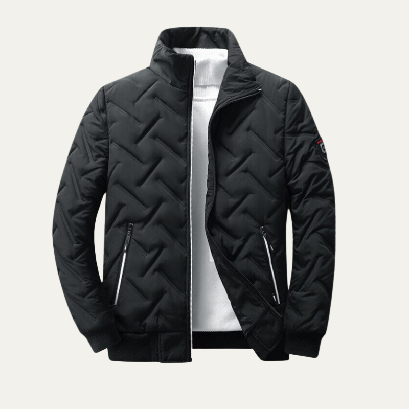Men’s Modern Quilted Puffer Jacket with Sporty Finish
