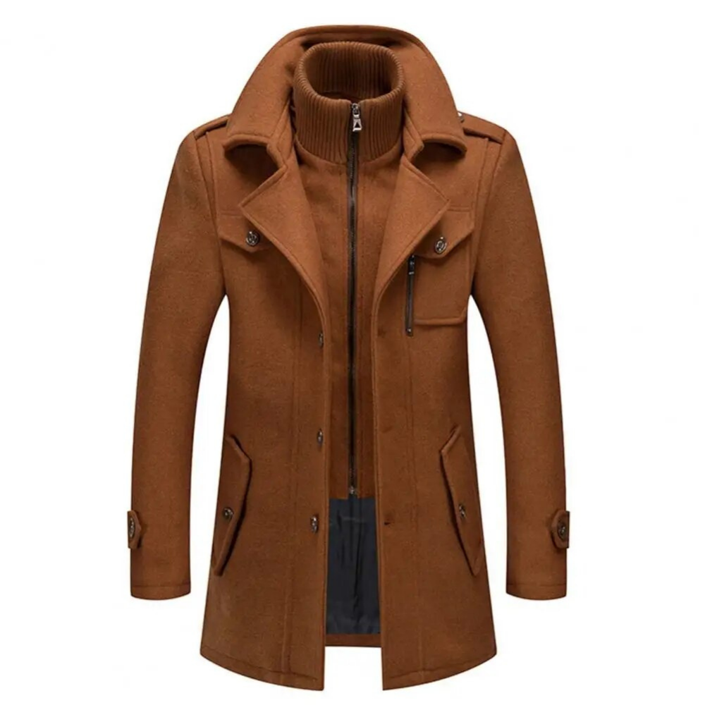 Stylish Men's Coat with Double Collar - Milan