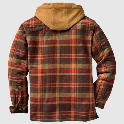 Men’s Quilted Flannel Plaid Shirt Jacket