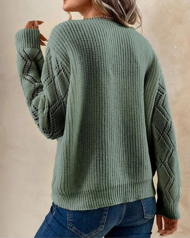 Stylish V-Neck Sweater - Selena