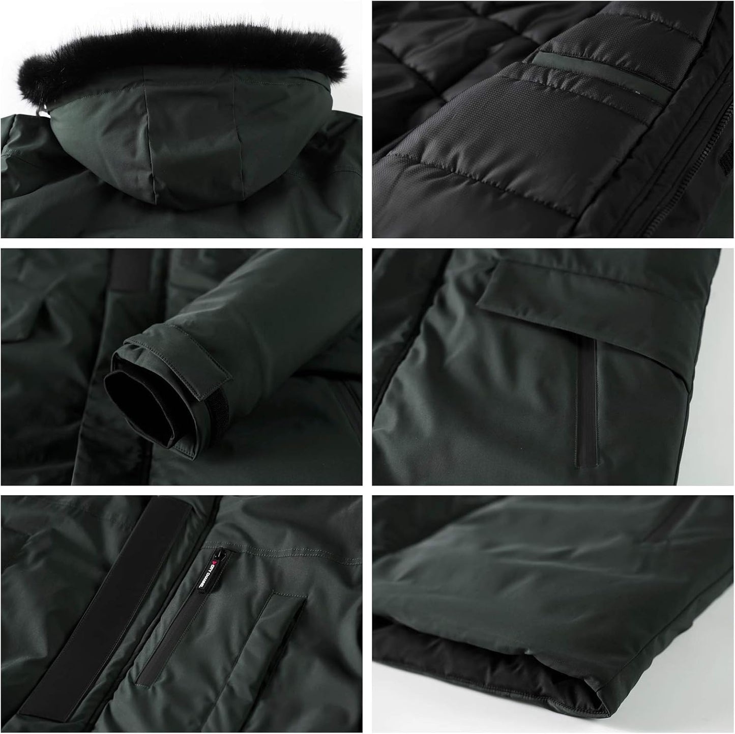 Men’s Mid Length Winter Parka with Faux Fur Hood