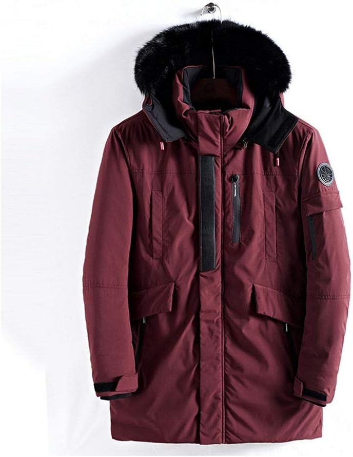 Men’s Mid Length Winter Parka with Faux Fur Hood