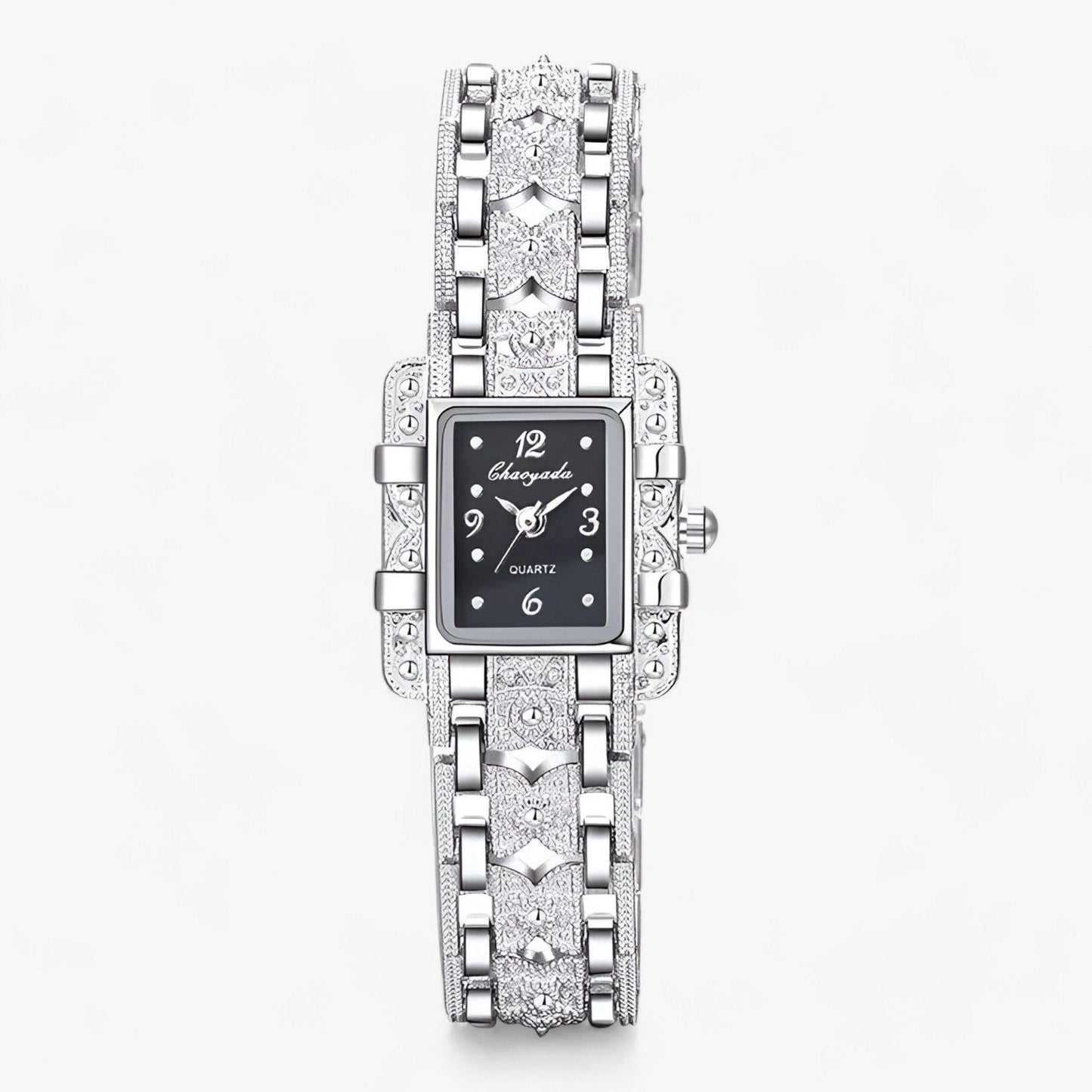 Stylish Watch with Rectangular Dial and Crystals – Camille