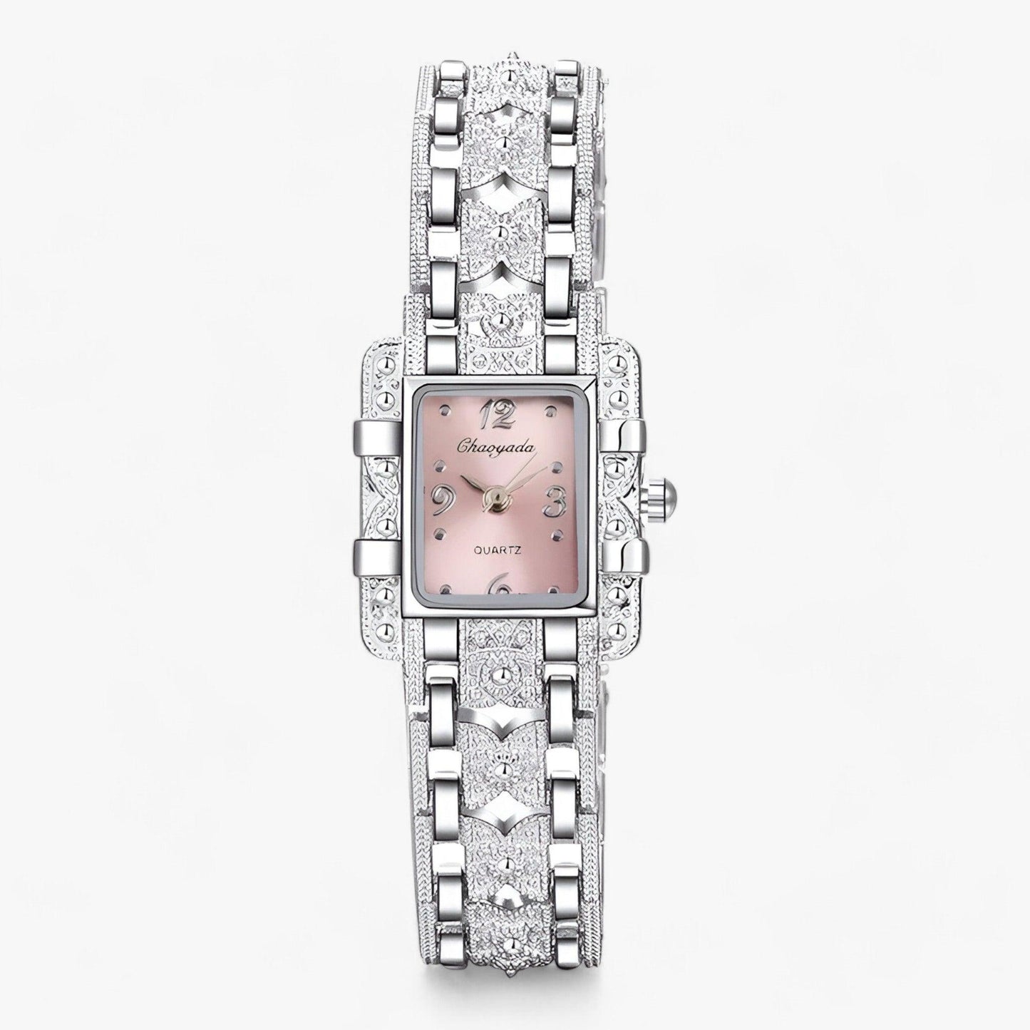 Stylish Watch with Rectangular Dial and Crystals – Camille