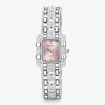 Stylish Watch with Rectangular Dial and Crystals – Camille