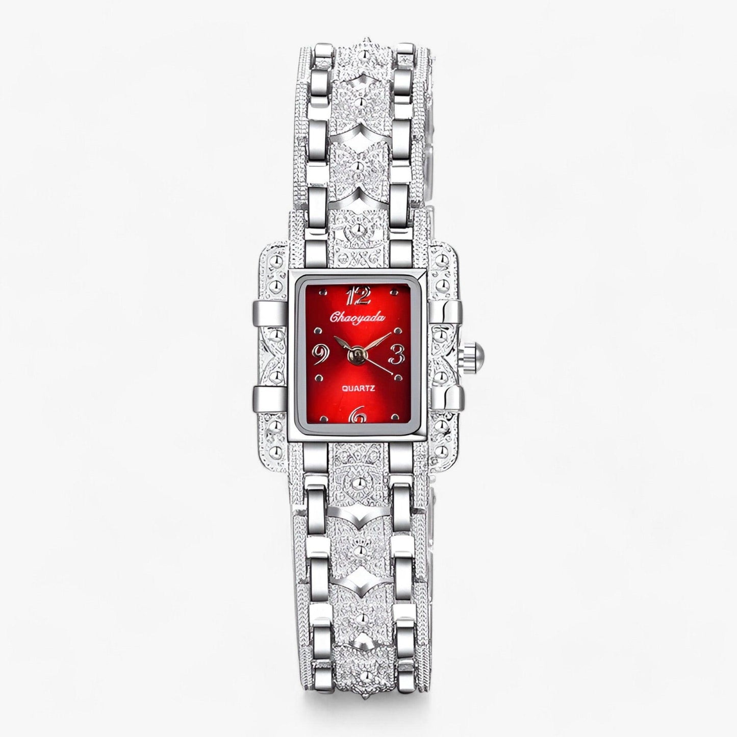 Stylish Watch with Rectangular Dial and Crystals – Camille