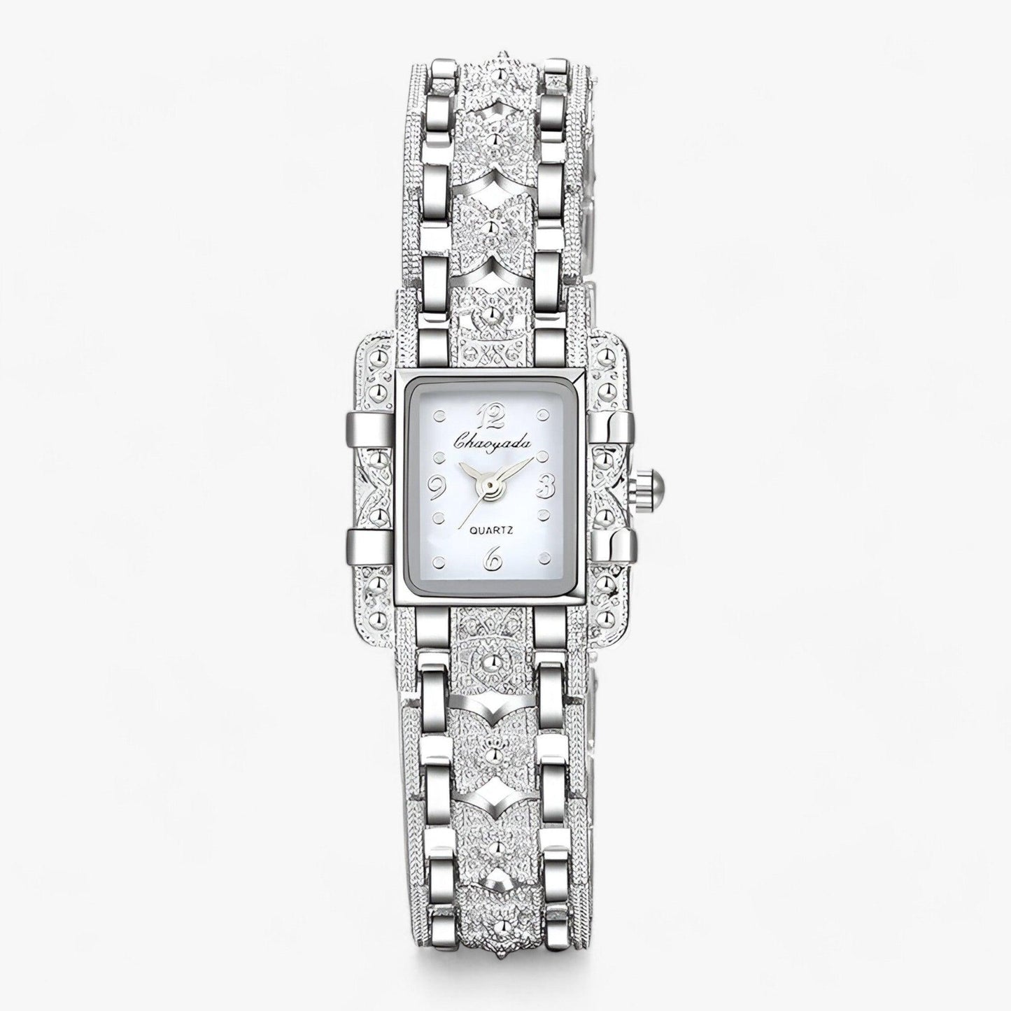Stylish Watch with Rectangular Dial and Crystals – Camille