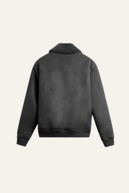 Men’s Bomber Jacket with Faux Shearling Collar