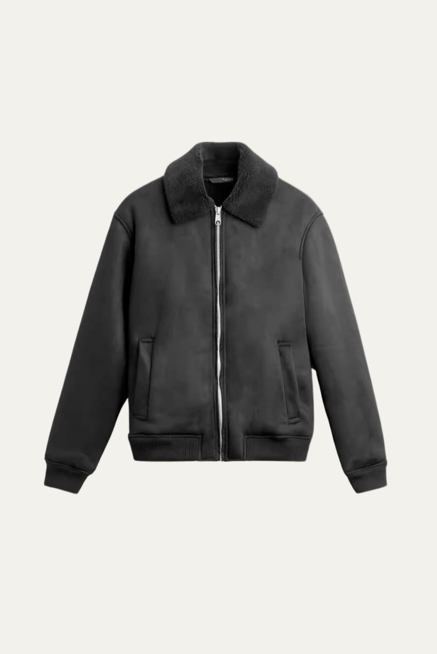 Men’s Bomber Jacket with Faux Shearling Collar