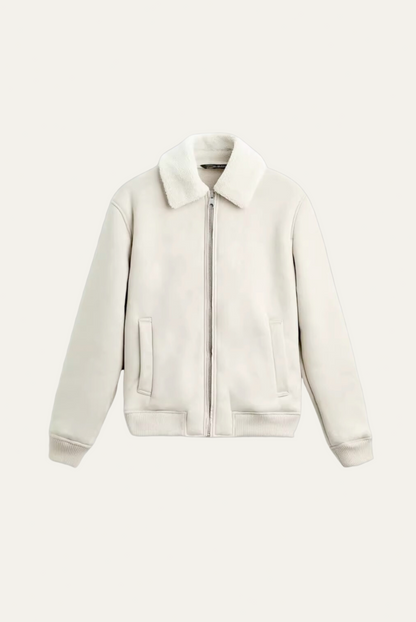 Men’s Bomber Jacket with Faux Shearling Collar