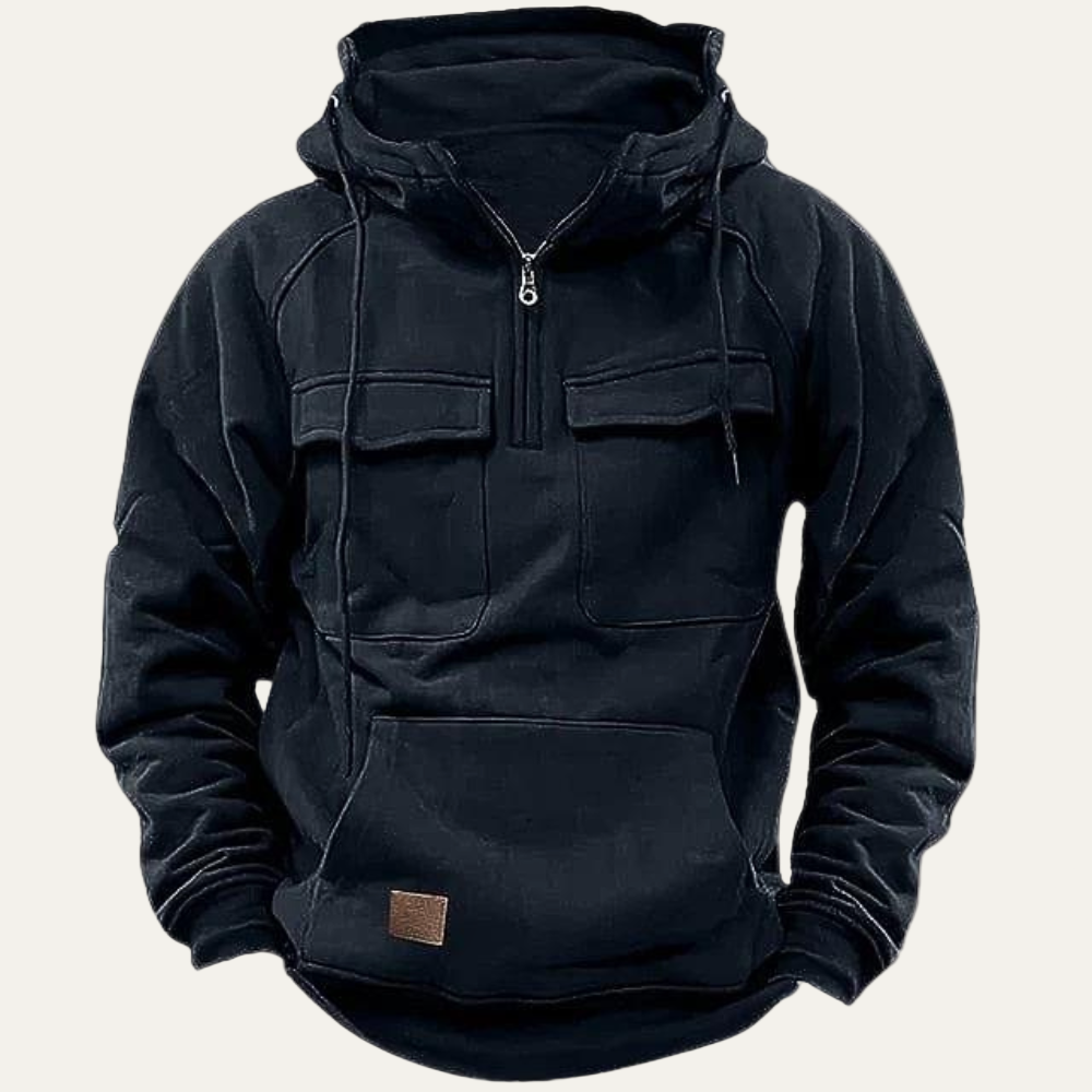 Men’s Rugged Half Zip Utility Hoodie