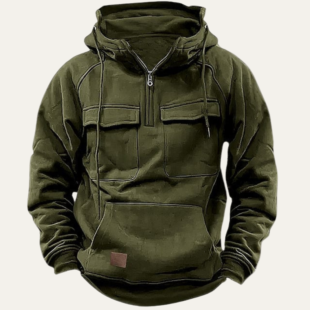 Men’s Rugged Half Zip Utility Hoodie