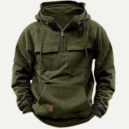 Men’s Rugged Half Zip Utility Hoodie
